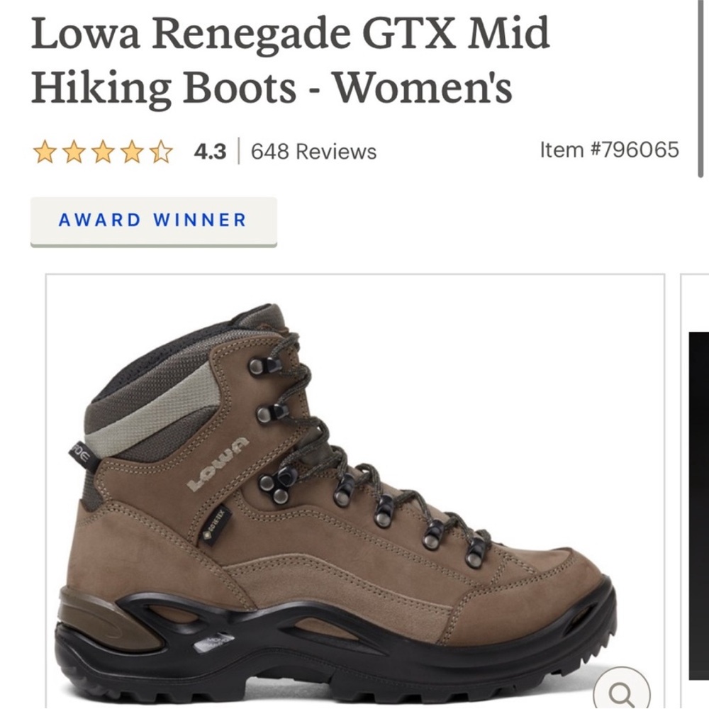 Lowa Women's Renegade GTX Mid Brown Boots ladies 7 Wide - Picture 7 of 7